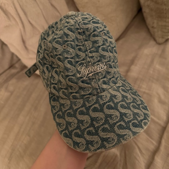 SUPREME NEW YORK Monogram Denim 6-Panel Hat - Picture 6 of 6
